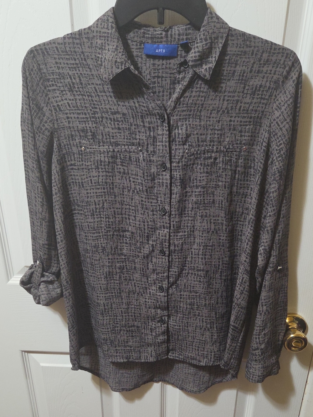 Apt. 9 Men's Charcoal Textured Button-Down Shirt